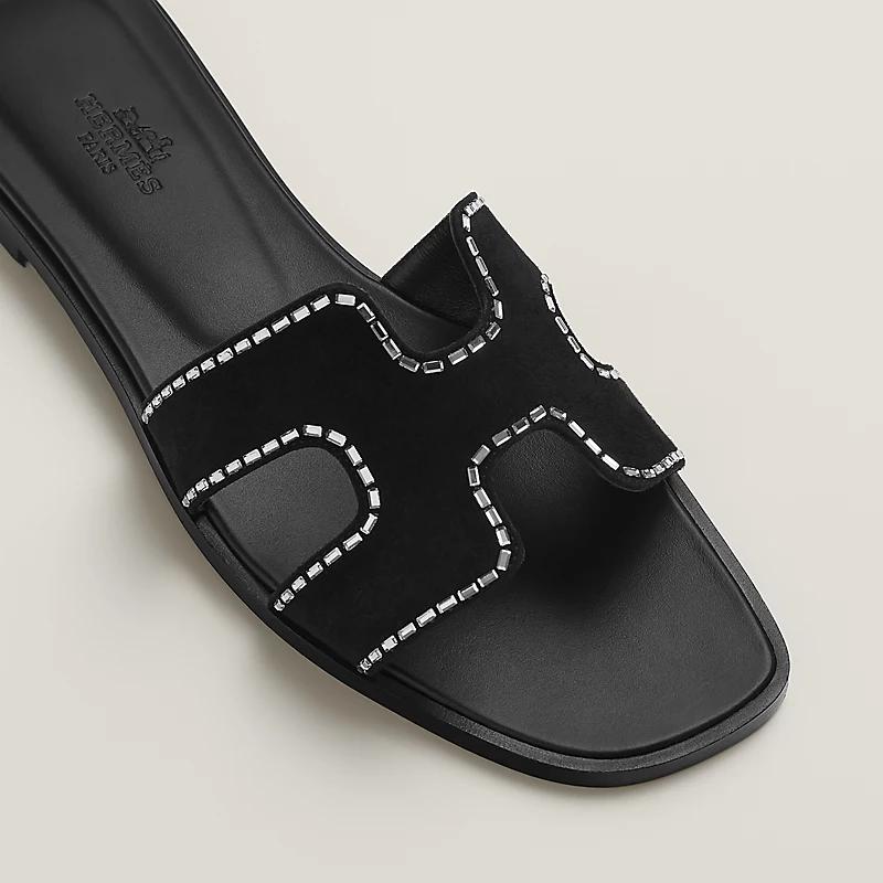 Giày Hermes Oran Sandal Nữ Đen